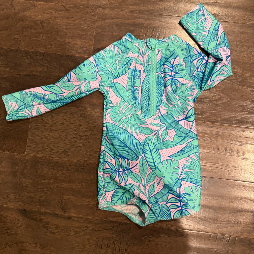 Tropical one piece swimsuit